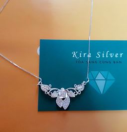 Dây chuyền bạc mặt hoa hồng